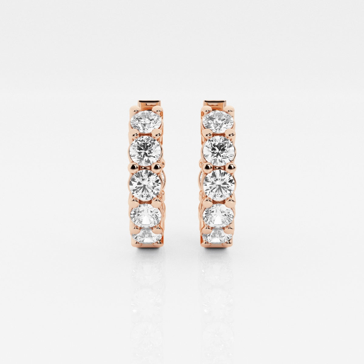 Round Moissanite Huggie Hoop Earrings – view 5