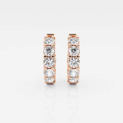 Round Moissanite Huggie Hoop Earrings