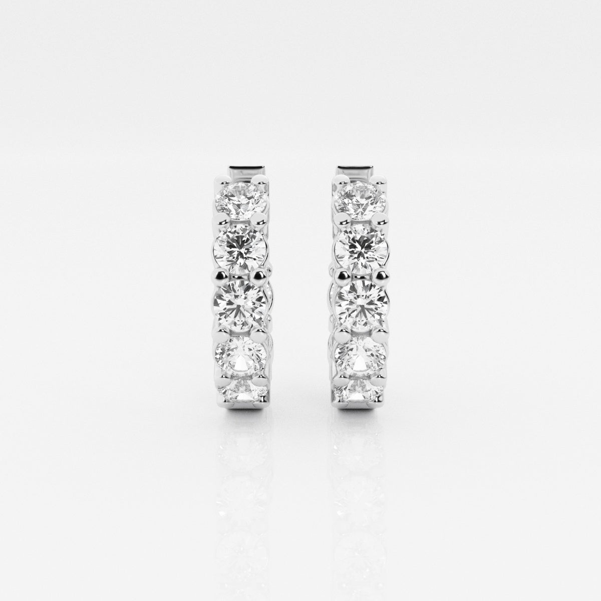 Round Moissanite Huggie Hoop Earrings – view 2