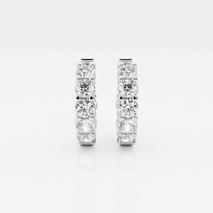 Round Moissanite Huggie Hoop Earrings