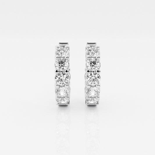 Round Moissanite Huggie Hoop Earrings