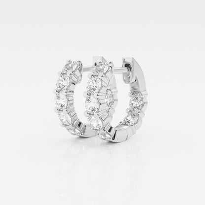 Round Moissanite Huggie Hoop Earrings