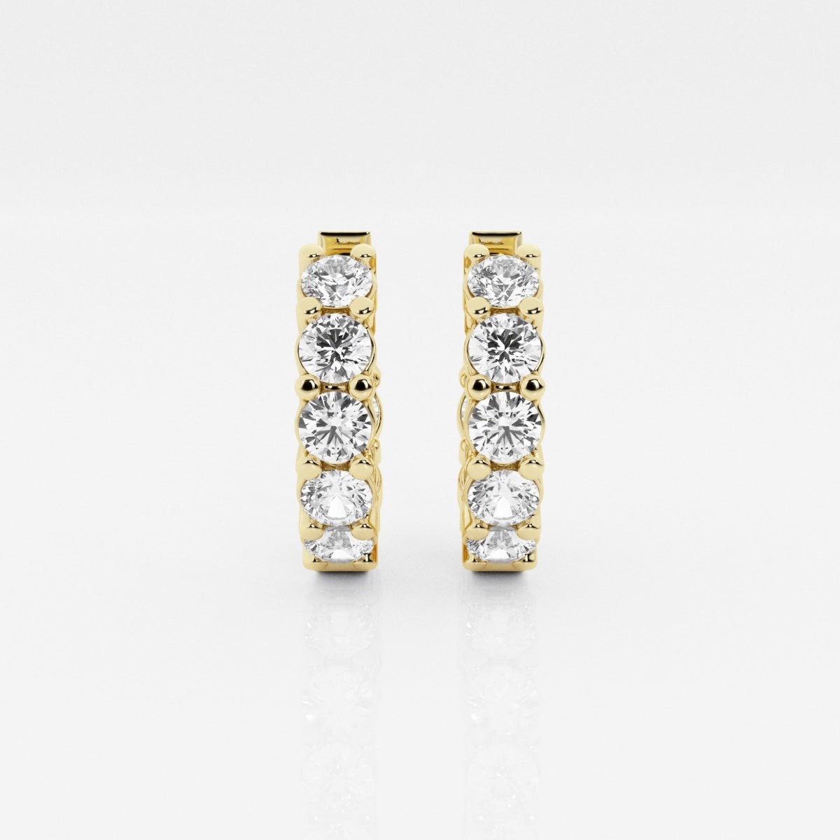 Round Moissanite Huggie Hoop Earrings – view 4