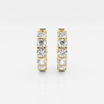 Round Moissanite Huggie Hoop Earrings