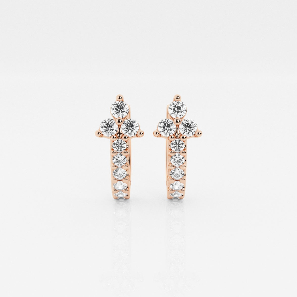 Round Moissanite Huggie Hoop Earrings