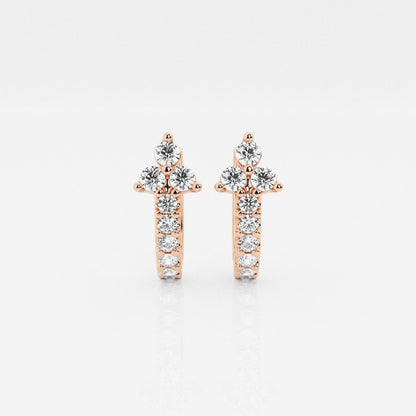 Round Moissanite Huggie Hoop Earrings