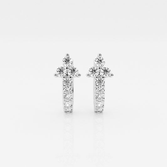 Round Moissanite Huggie Hoop Earrings