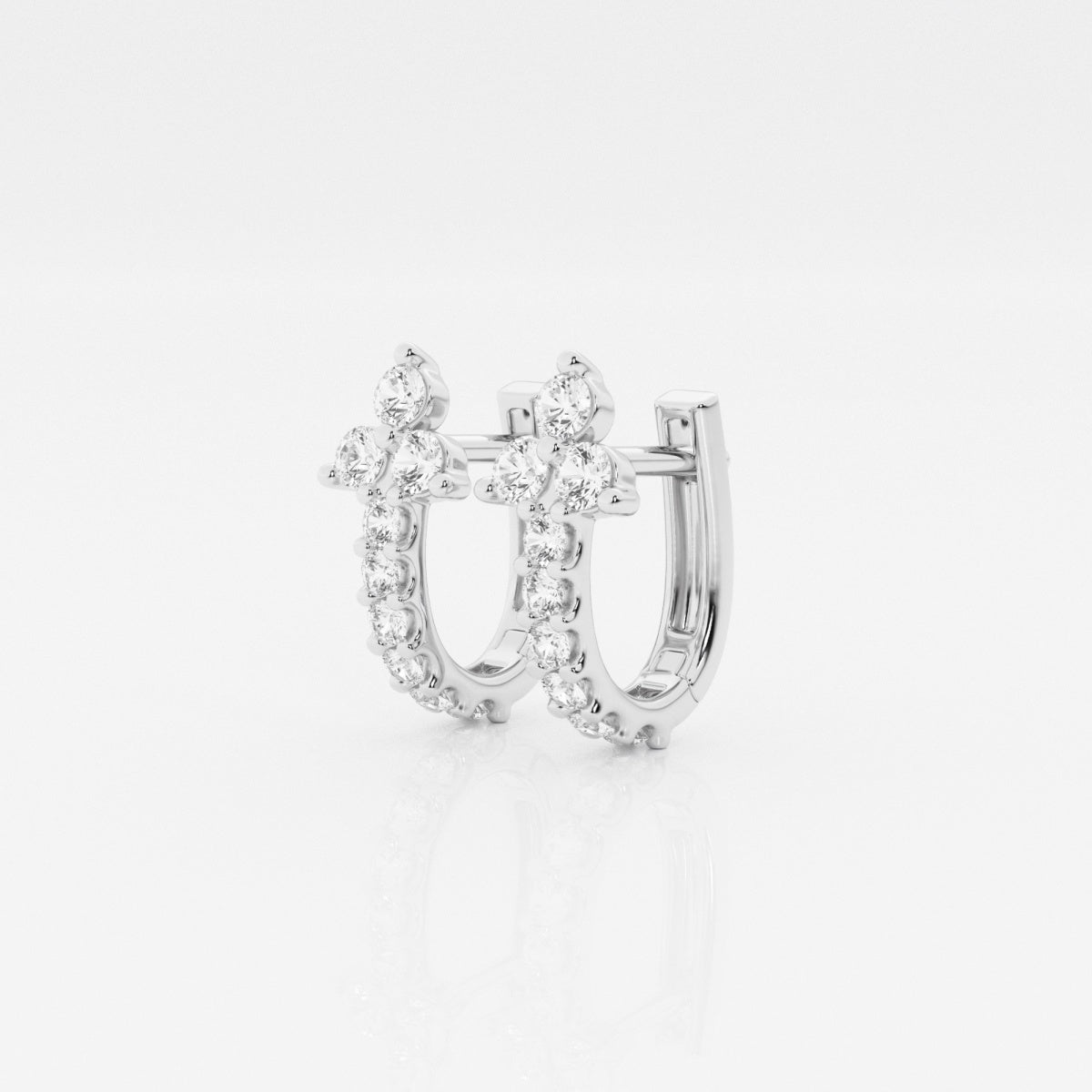 Round Moissanite Huggie Hoop Earrings – view 2