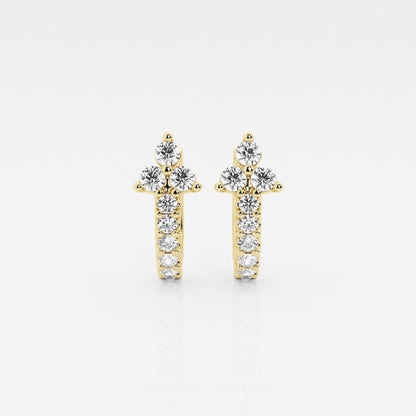 Round Moissanite Huggie Hoop Earrings