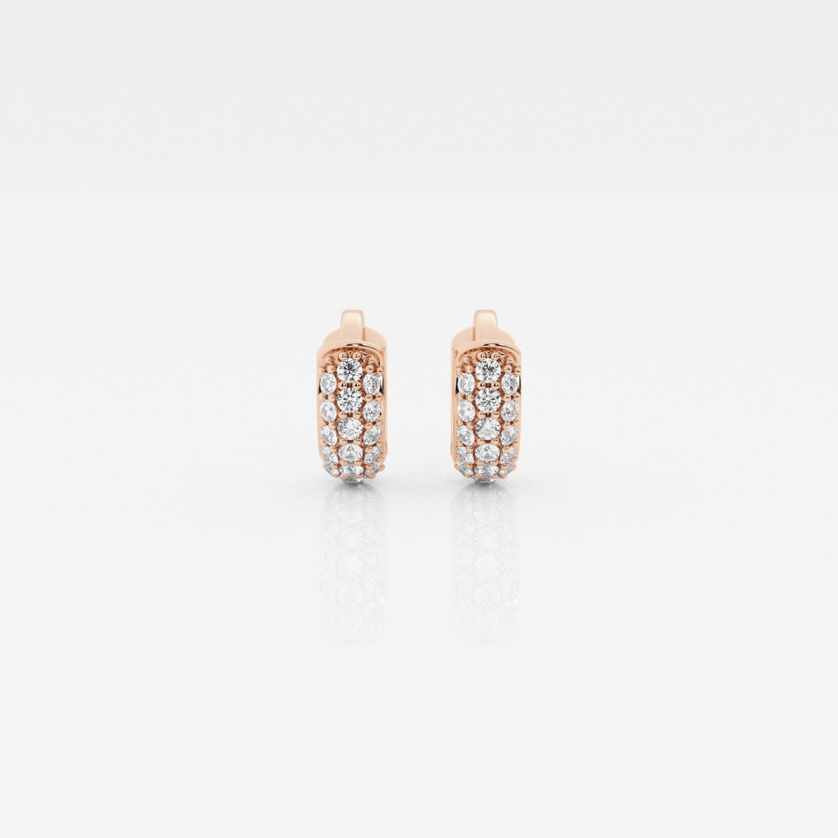 Round Moissanite Second Piercing Huggie Hoop Earrings – view 5