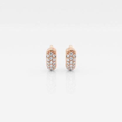 Round Moissanite Second Piercing Huggie Hoop Earrings