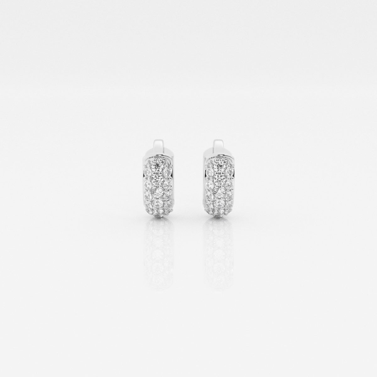 Round Moissanite Second Piercing Huggie Hoop Earrings – view 3