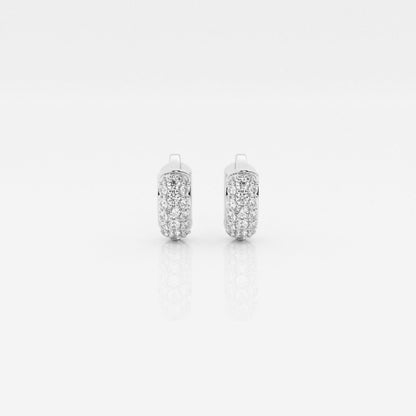 Round Moissanite Second Piercing Huggie Hoop Earrings