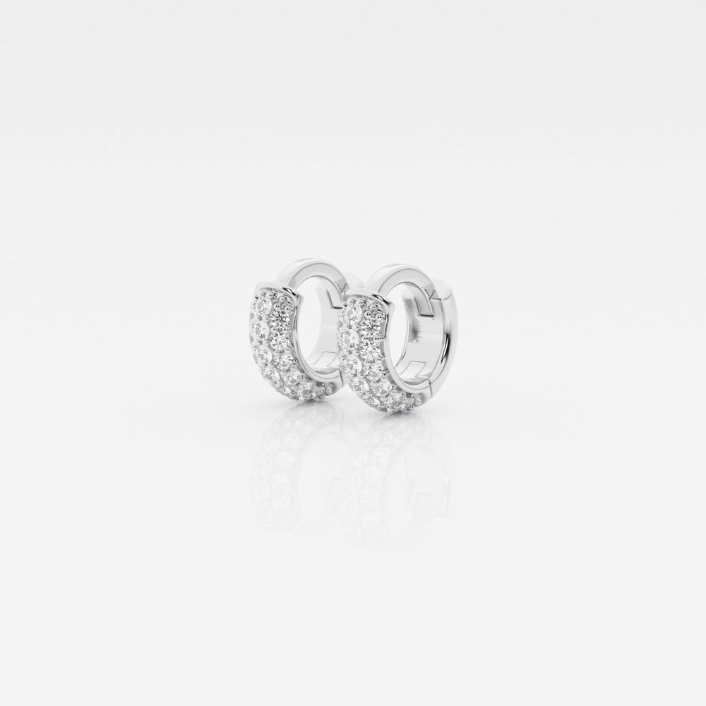 Round Moissanite Second Piercing Huggie Hoop Earrings