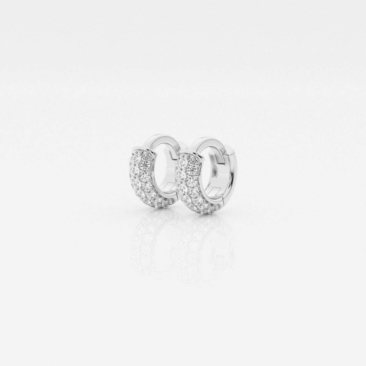 Round Moissanite Second Piercing Huggie Hoop Earrings