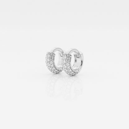 Round Moissanite Second Piercing Huggie Hoop Earrings