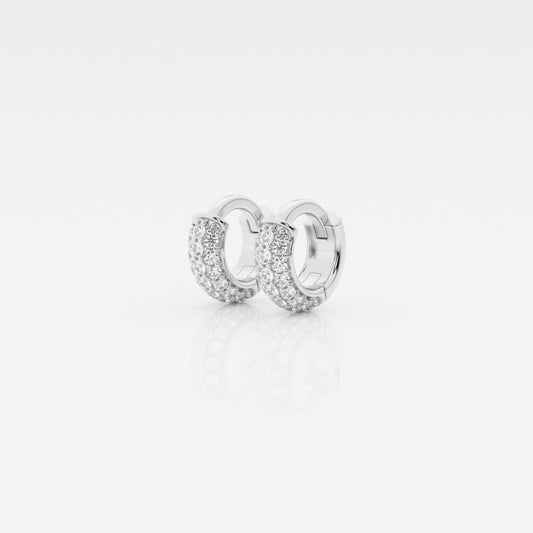 Round Moissanite Second Piercing Huggie Hoop Earrings