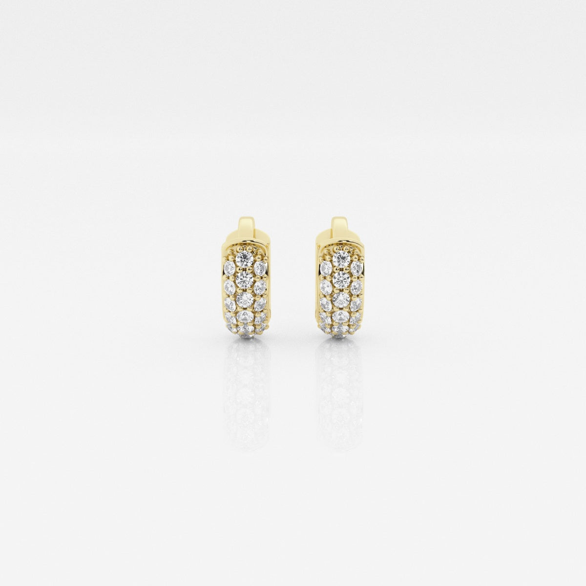 Round Moissanite Second Piercing Huggie Hoop Earrings – view 4