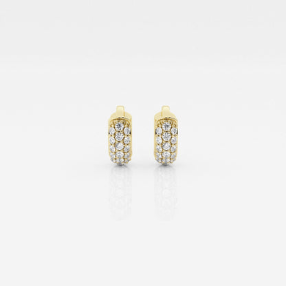 Round Moissanite Second Piercing Huggie Hoop Earrings