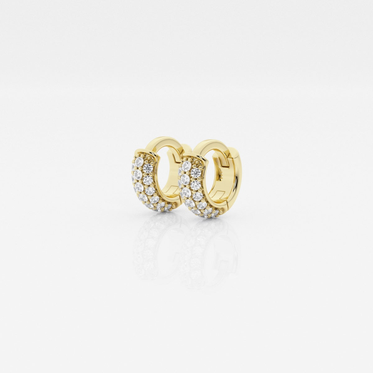 Round Moissanite Second Piercing Huggie Hoop Earrings – view 2