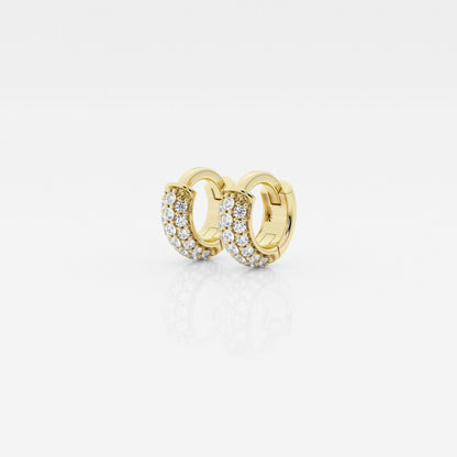 Round Moissanite Second Piercing Huggie Hoop Earrings
