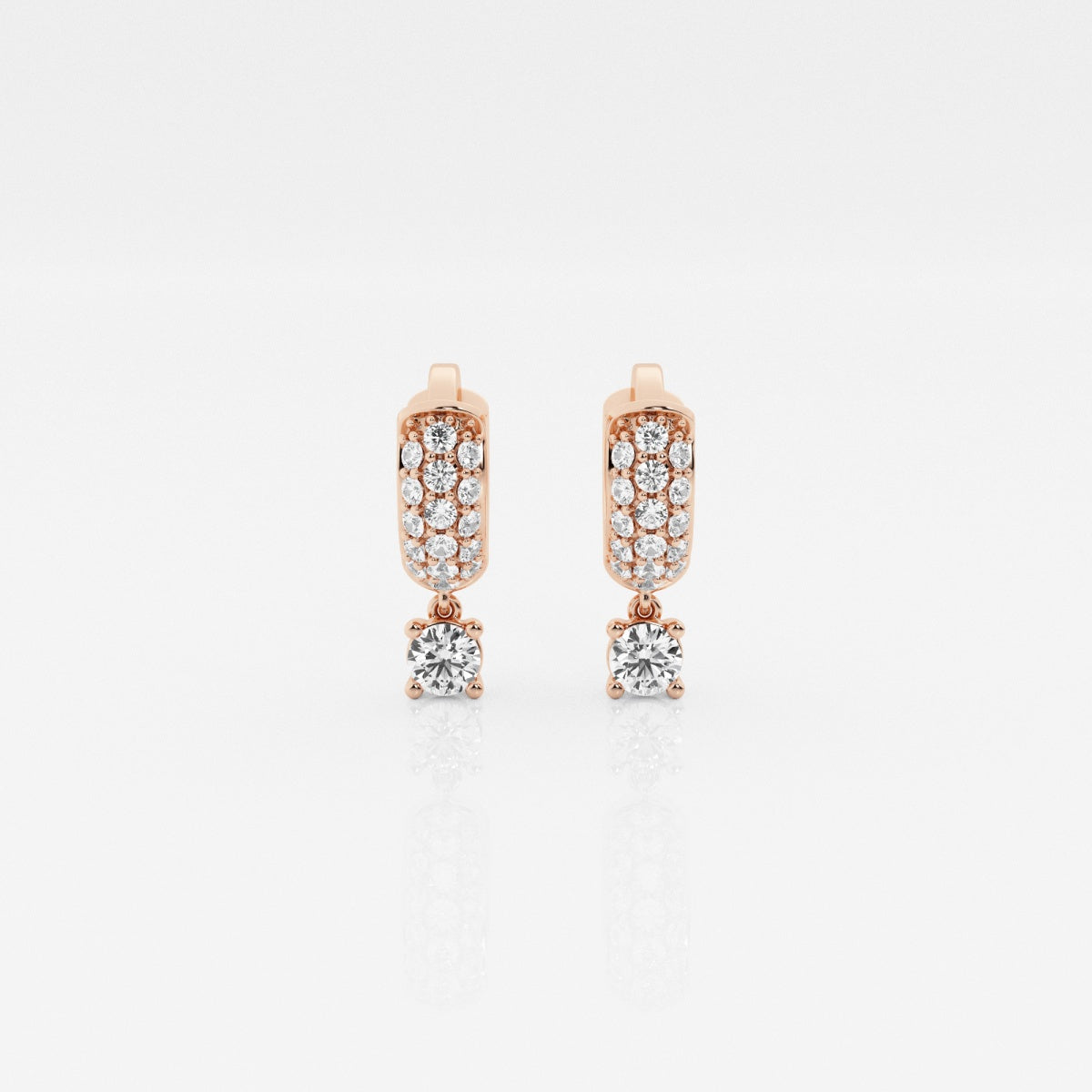 Round Moissanite Third Piercing Huggie Hoop Earrings – view 6