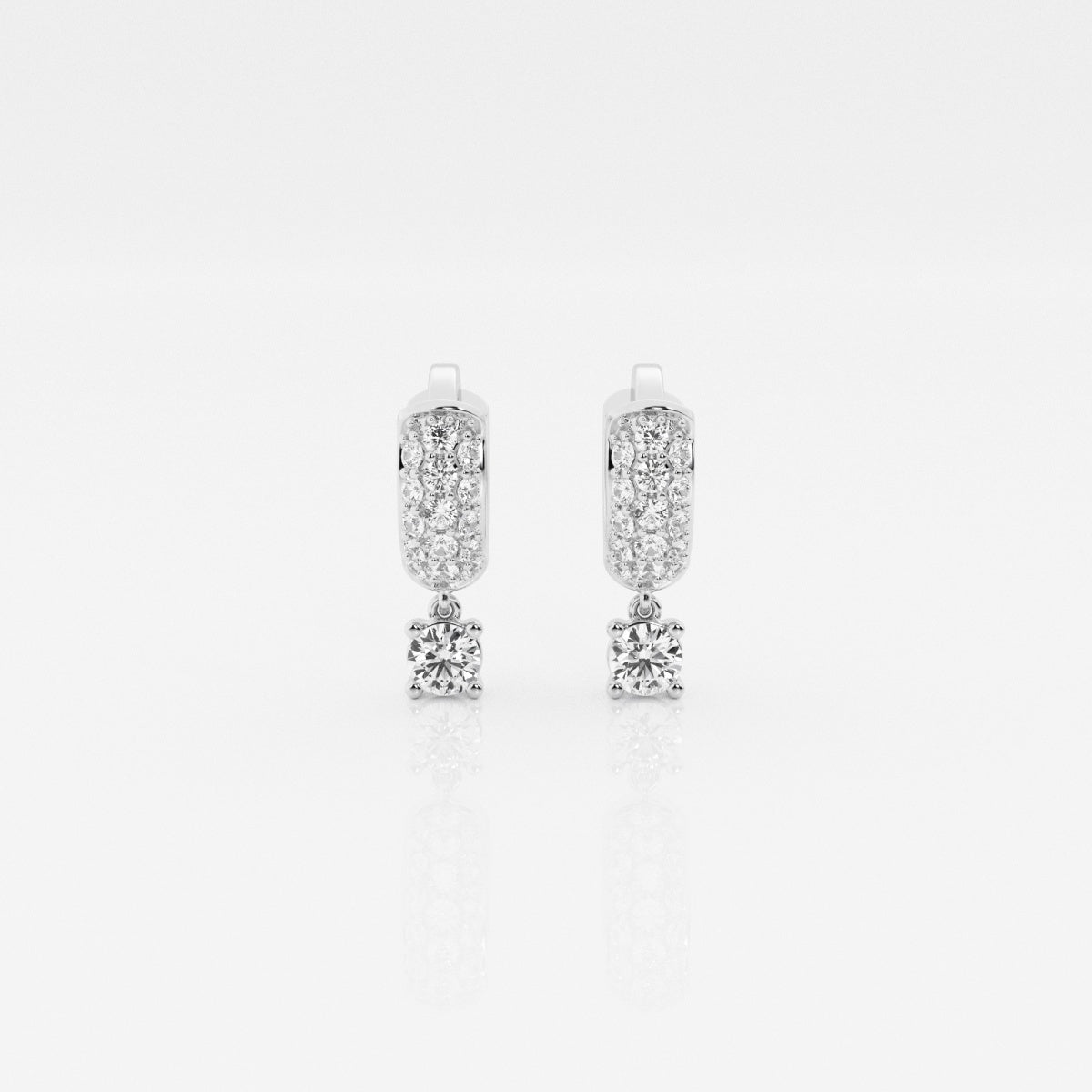 Round Moissanite Third Piercing Huggie Hoop Earrings – view 4