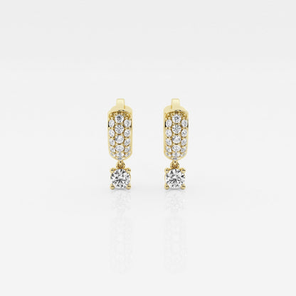 Round Moissanite Third Piercing Huggie Hoop Earrings