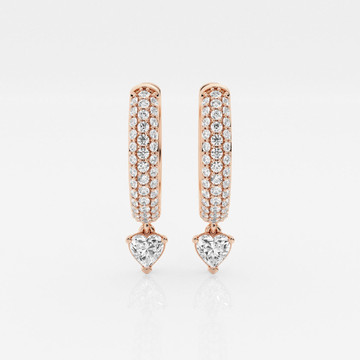 Heart Moissanite Huggie Hoop Earrings – view 5