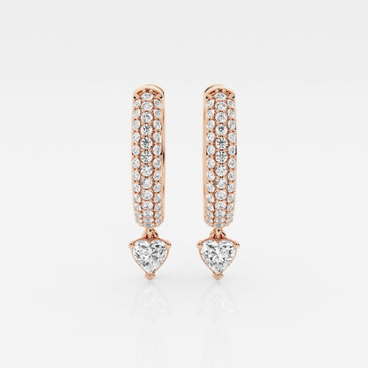 Heart Moissanite Huggie Hoop Earrings