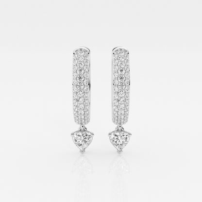 Heart Moissanite Huggie Hoop Earrings