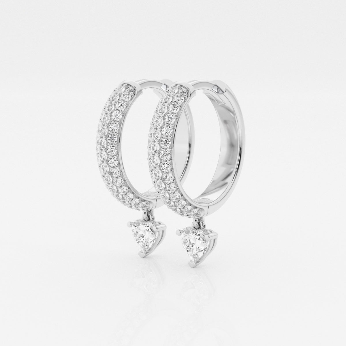 Heart Moissanite Huggie Hoop Earrings – view 2