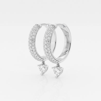 Heart Moissanite Huggie Hoop Earrings