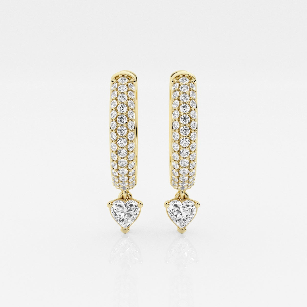 Heart Moissanite Huggie Hoop Earrings – view 4