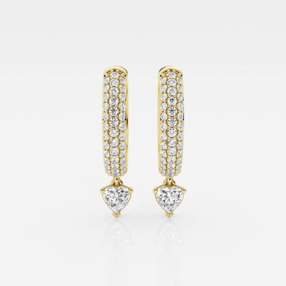 Heart Moissanite Huggie Hoop Earrings