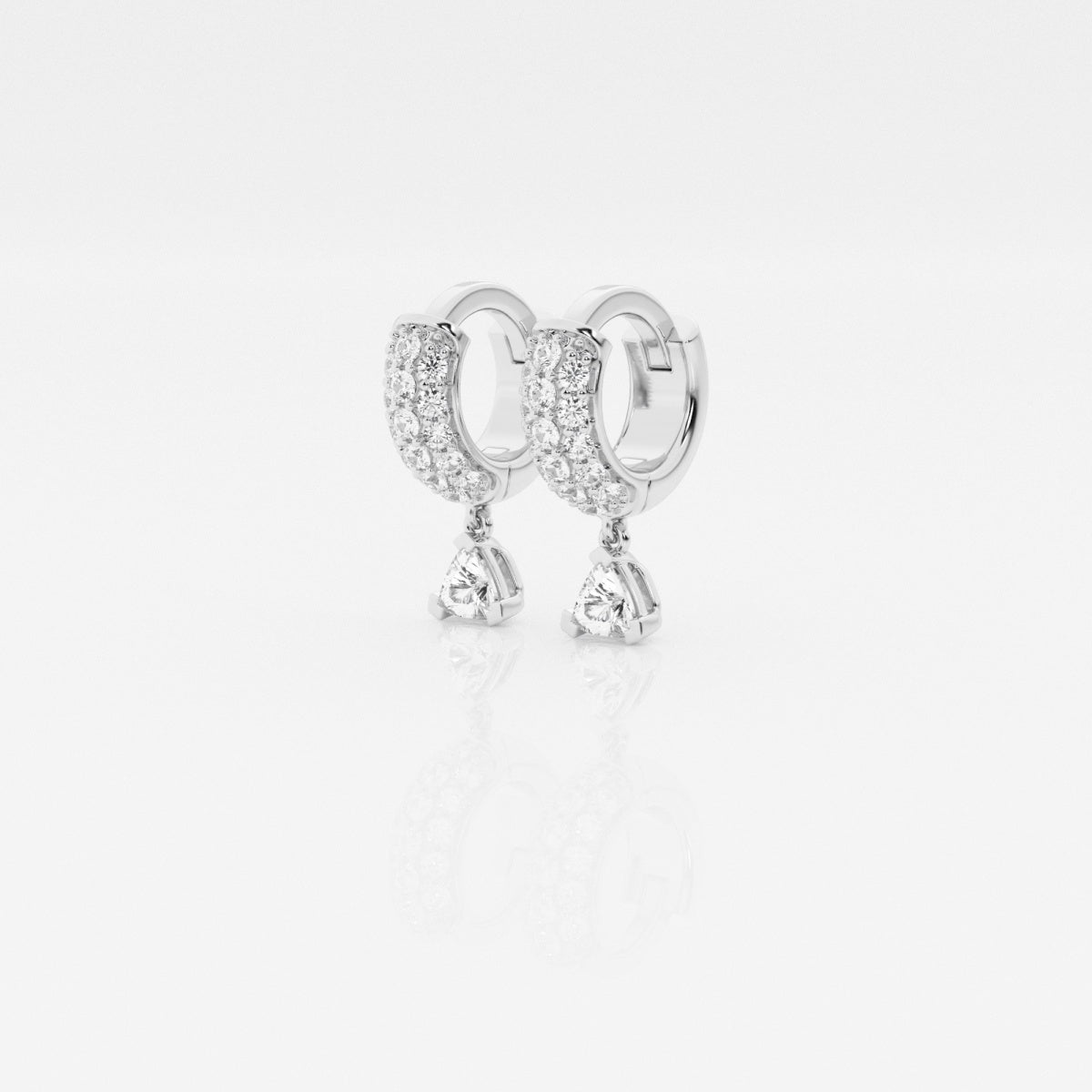 Round Moissanite Third Piercing Huggie Hoop Earrings – view 2