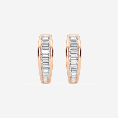 Baguette Moissanite Huggie Hoop Earrings