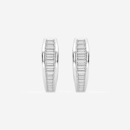 Baguette Moissanite Huggie Hoop Earrings