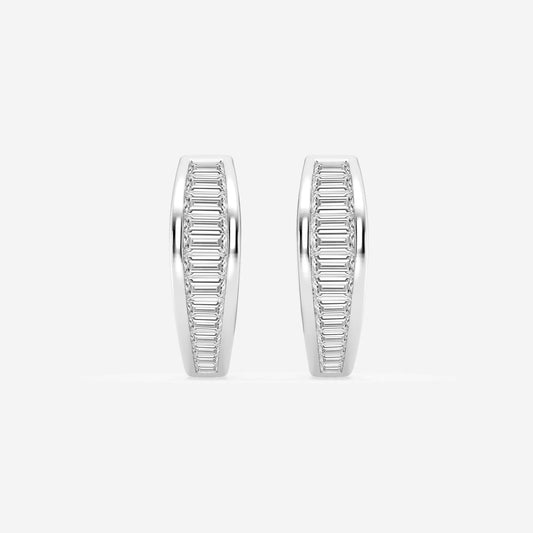 Baguette Moissanite Huggie Hoop Earrings