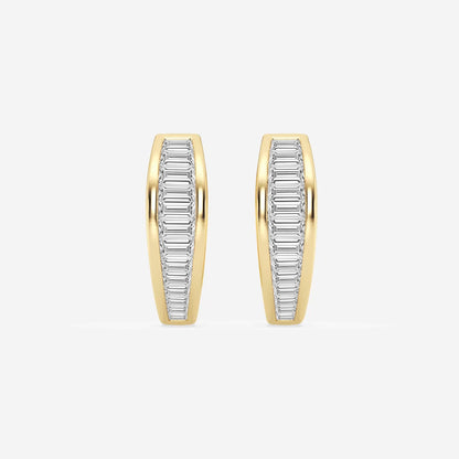 Baguette Moissanite Huggie Hoop Earrings