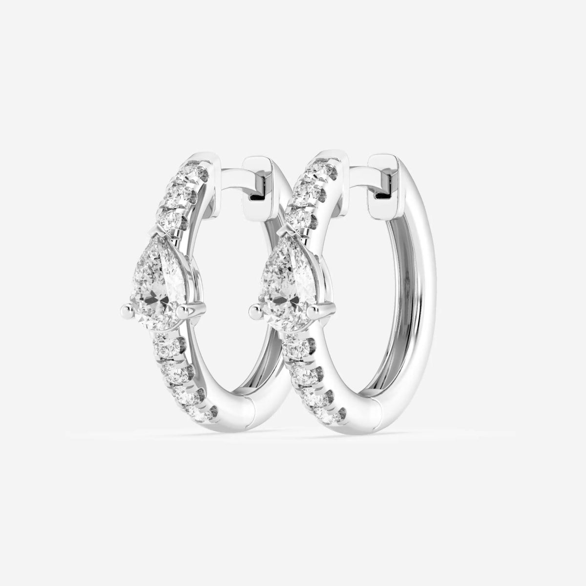 Pear Petite Huggie Hoop Earrings – view 2
