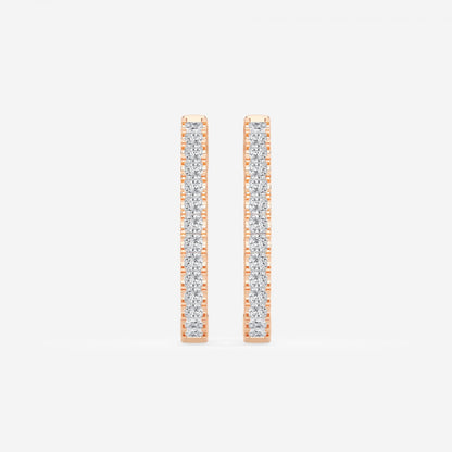 Princess Moissanite Hoop Earrings