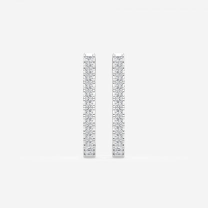Princess Moissanite Hoop Earrings