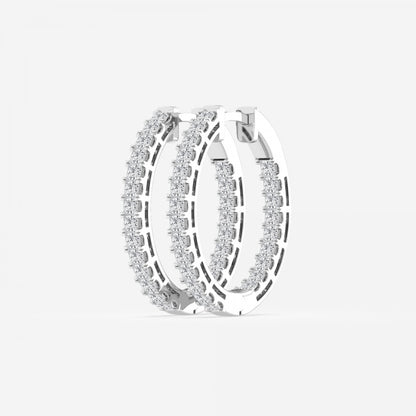 Princess Moissanite Hoop Earrings