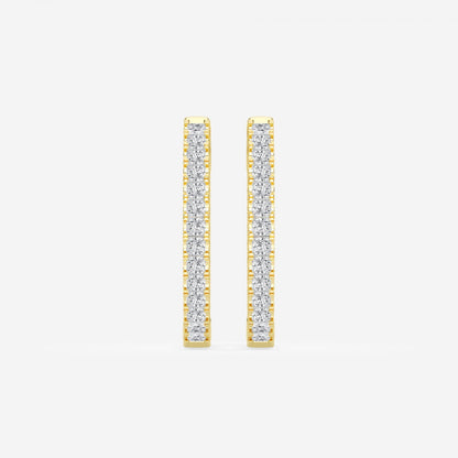 Princess Moissanite Hoop Earrings