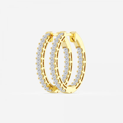 Princess Moissanite Hoop Earrings