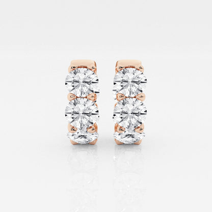 Round Moissanite Huggie Hoop Earrings