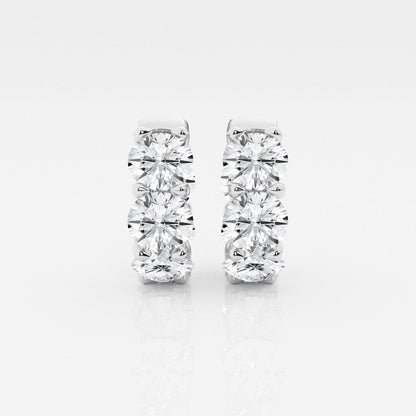 Round Moissanite Huggie Hoop Earrings