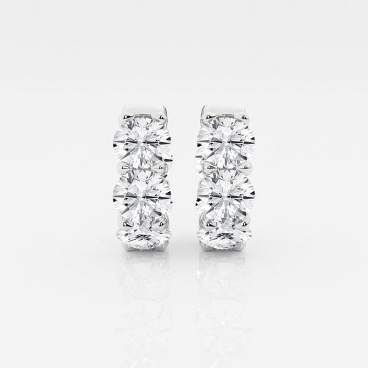 Round Moissanite Huggie Hoop Earrings