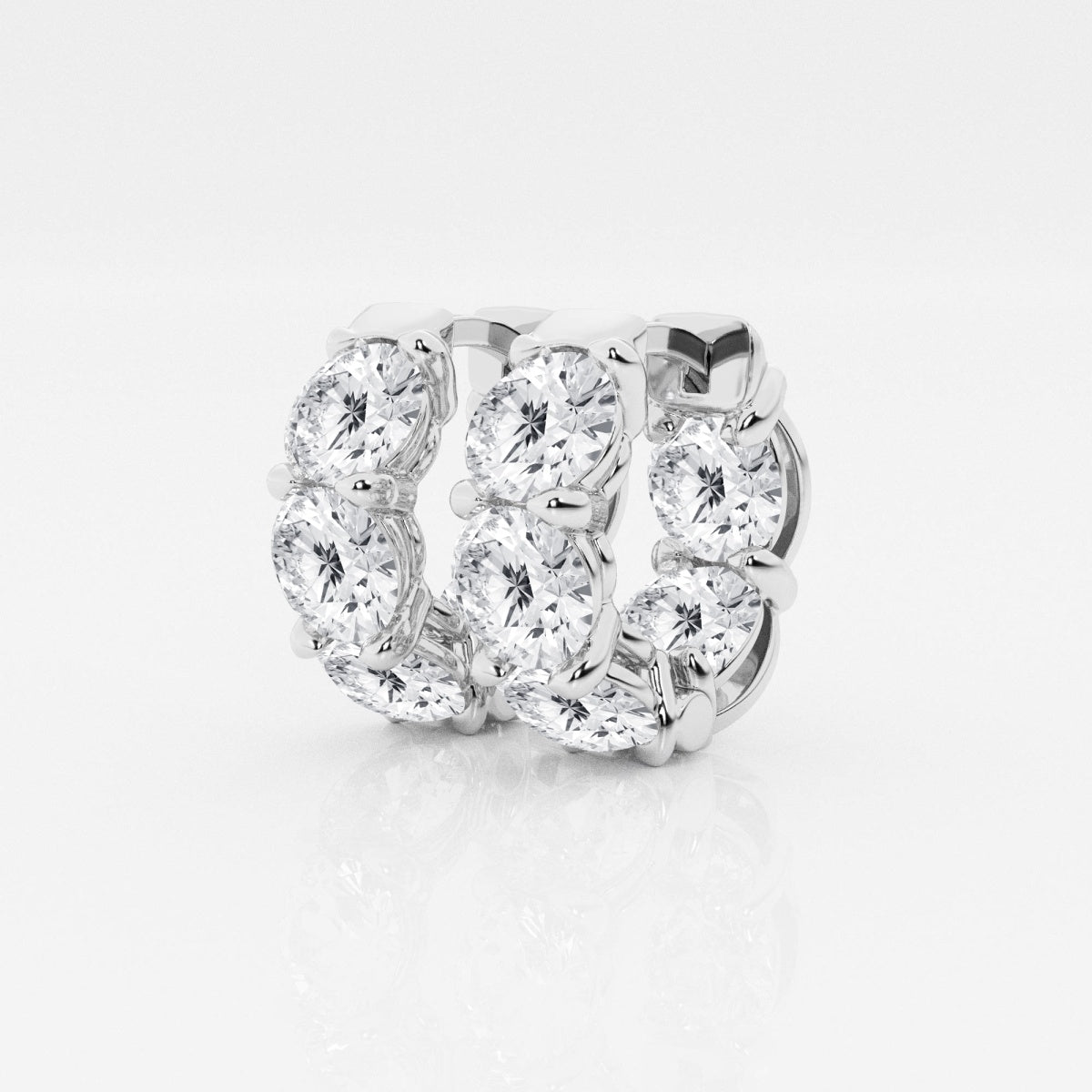 Round Moissanite Huggie Hoop Earrings – view 2